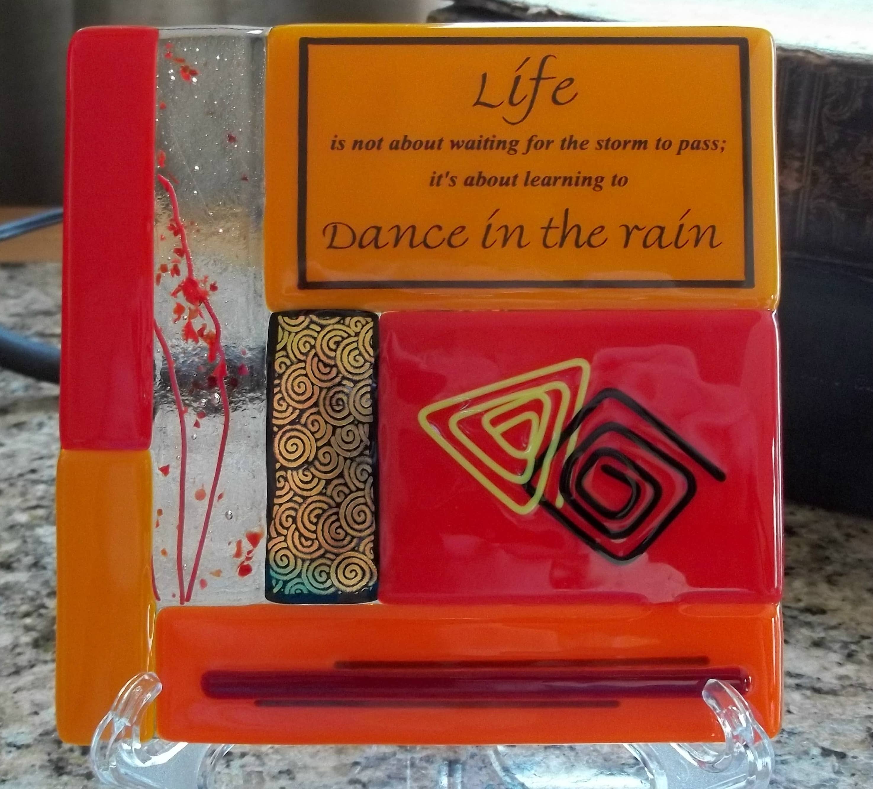 Inspirational friendship gift in fused stained glass and made in the USA