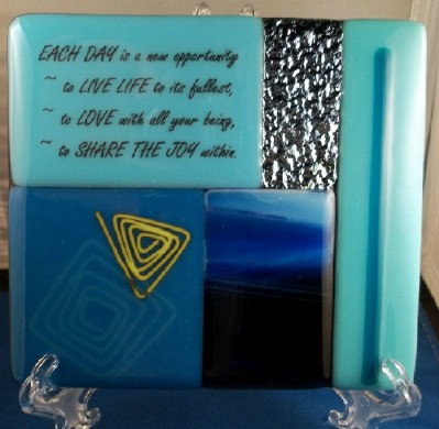 Inspirational friendship gift in fused stained glass and made in the USA