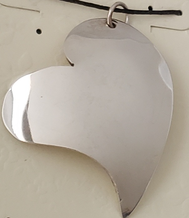 sterling silver abstract heart pendant handcrafted in the USA